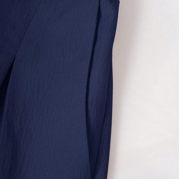 Navy Blue Elegant Women's Solid Color Lantern Sleeve Jumpsuit - Picture 8 of 9